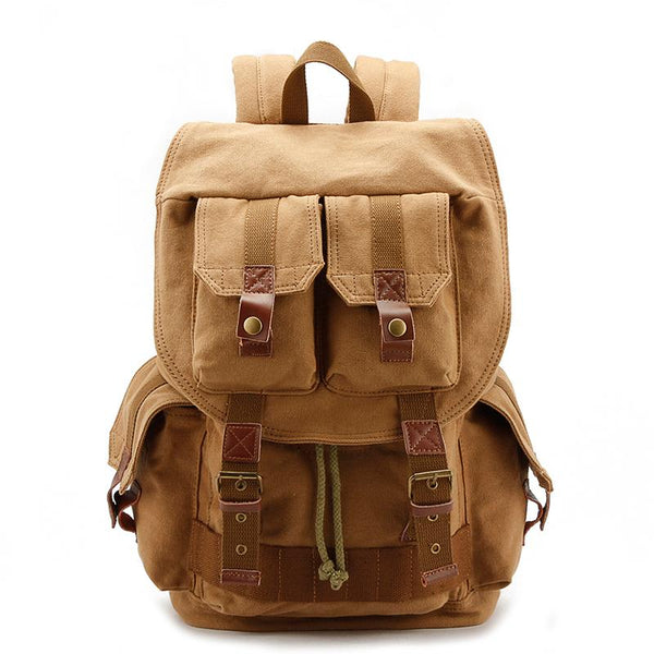 Khaki CANVAS WATERPROOF MENS 16'' CAMERA BACKPACK Army Green LARGE NIKON CAMERA SCC01691039