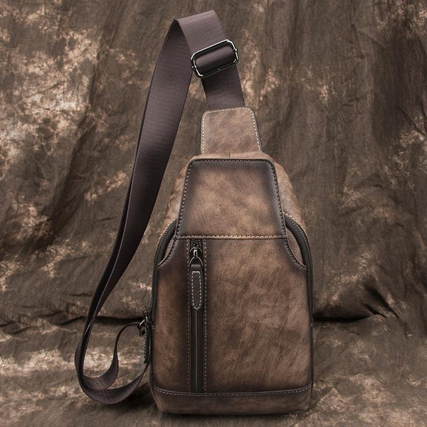 Brown Cool LEATHER MENS 8 inches Tan - Back View