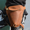 Cool Brown Leather Men's Belt Pouch Belt Bag Drop Leg Bag Waist Bag For Men