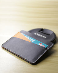 Slim Women Black&Coffee Leather Card Wallet Minimalist Card Holder Wallet For Women