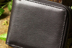 Mens Leather Wallet billfold Leather Wallet Small Slim Bifold Wallet For Men