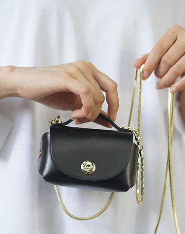 Cute Leather Womens Mini Chain Purse Makeup Handbags Tiny Chain Shoulder Bags for Women