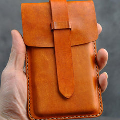 Handmade Leather Belt Pouch Mens Waist Bag Phone holsters for Men