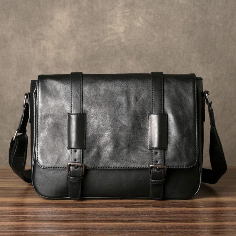 Leather Mens Cool Messenger Bag Shoulder Bags Cycling Crossbody Bag for men