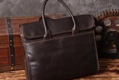 Handmade leather men Briefcase messenger vintage shoulder laptop bag vintage bag - EverHandmade