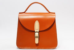 Handmade Leather Handbag Round Bag Purse Crossbody Shoulder Bag for Girl Women Lady - EverHandmade