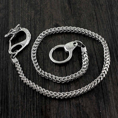 SOLID STAINLESS STEEL BIKER SILVER Dragon WALLET CHAIN LONG PANTS CHAIN jeans chain jean chain FOR MEN