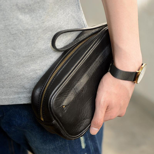 Coffee Cool Leather Mens Long Wallets Large - Back View