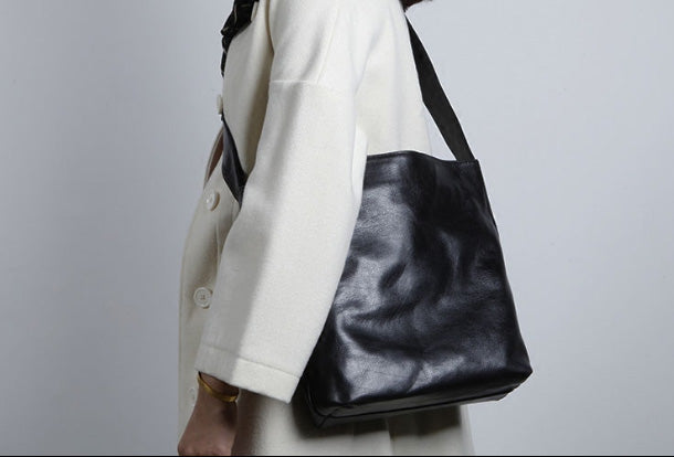 Handmade Leather Handbag Tote Bags Shopper Bag Shoulder Bag Purse For Women