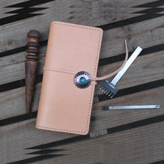 Handmade Leather Mens Vintage Long Wallet Cool Long Wallet for Men