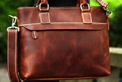 Genuine Leather Mens Briefcase Messenger Bag Laptop Bag Shoulder Bag for men - EverHandmade
