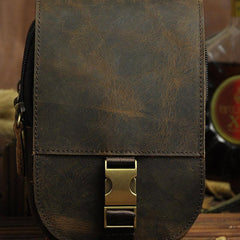 Small Mens Leather Belt Pouch Holster Belt Cases Cell Phone Waist Pouch for Men
