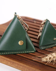 Cute Leather Womens Small Triangular Change Wallet Coin Holder Change Holder for Women