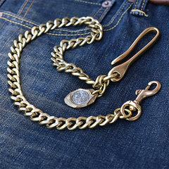 Cool Men's Brass 18â€?long â€?jeans chain jean chain Silver Biker Wallet Chain Pants Chains For Men