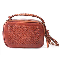 Brown Leather Satchel Purse Small Brown Leather Crossbody Bag - Annie Jewel