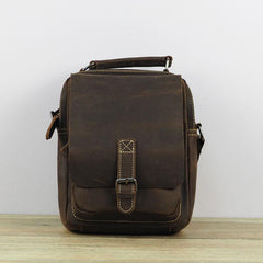 Cool Leather Mens Small Messenger Bag Side Bag Small Vintage Shoulder Bag for Men