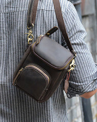 Vintage Leather Belt Pouch for Men Waist Bags BELT BAG Shoulder Bag For Men