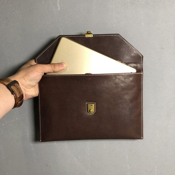 Genuine Leather Mens Clutch Cool Slim Wallet - Back View