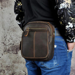 Vintage Mens Leather Side Bag Belt Pouch Holster Belt Case Waist Pouch for Men