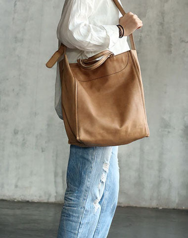 Vintage WOMENs LEATHER Handbag Tote Bag Work Tote Shoulder Purse FOR WOMEN