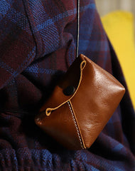 Cute LEATHER Mini Side Bag Black Handmade WOMEN Crossbody BAG Phone Purse FOR WOMEN