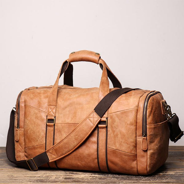 Cool Brown Leather Mens  16" Large - Back View