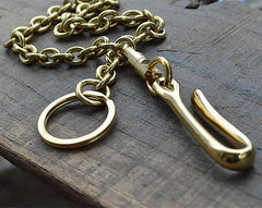 Cool Men's Handmade Brass Key Ring Wallet Key Chain Pants Chains Biker Wallet Chain For Men