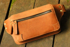 Genuine Leather Mens Hip Bag Cool Waist Bag iPad Bag  Bike Bag Cycling Bag For Men - EverHandmade