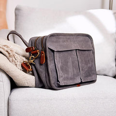 Canvas Cool Mens Small Square Side Bag Canvas Messenger Bags Canvas Travel Courier Bags for Men