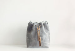Handmade leather purse bucket phone bag shoulder bag cossbody bag purse women - EverHandmade