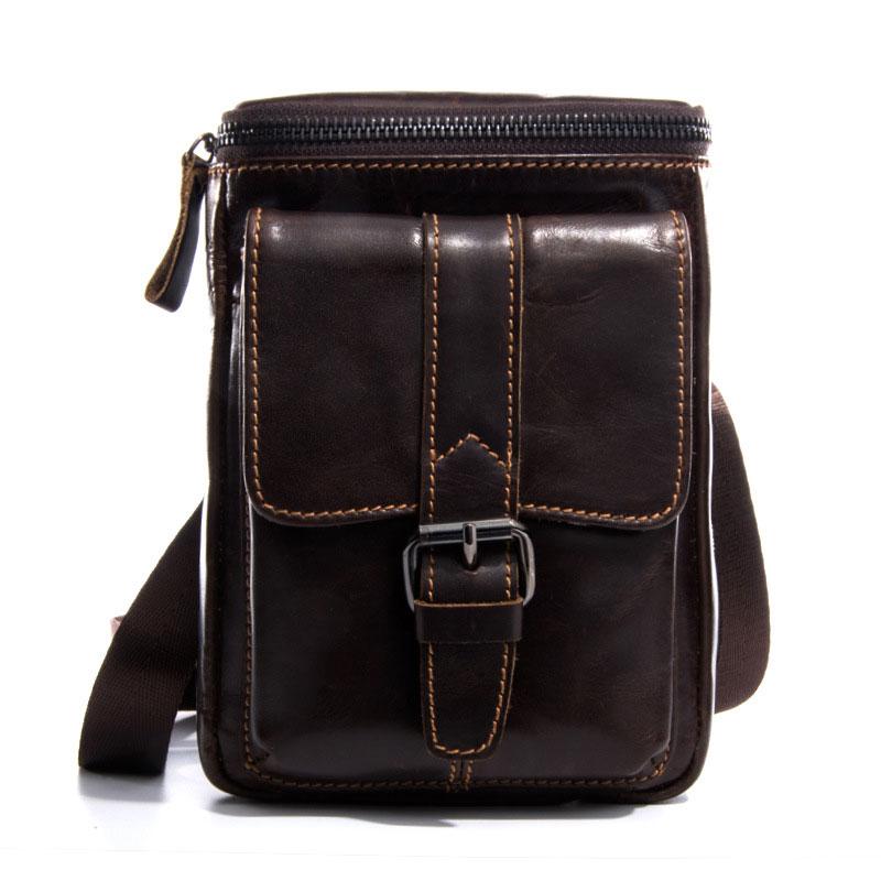 Cool Mens Leather Mens Belt Pouch Waist Bag Shoulder Bag Cell Phone Holster for Men