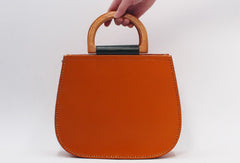 Handmade Leather Round Bag Crossbody Bag Shoulder Bag Purse for Women Leather Bag