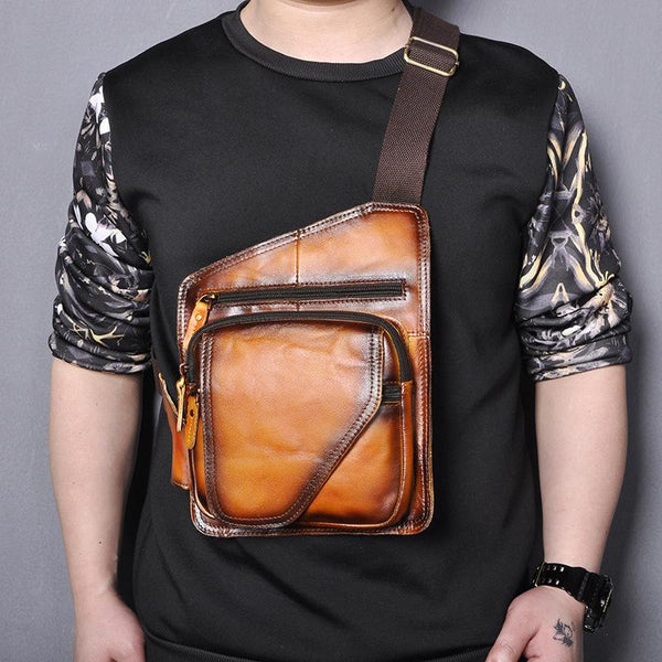 Badass Leather Sling Bag Men's Small Sling - Back View