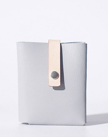Handmade LEATHER Gray Womens Bifold Small Wallet Cute Leather Small Wallet FOR Women