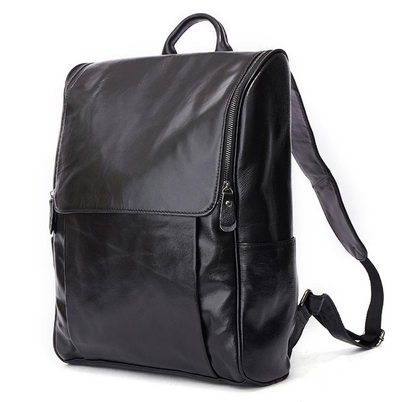 Cool Leather Black Mens Large Brown Backpacks Travel Backpack 14inch Laptop Backpack for Men