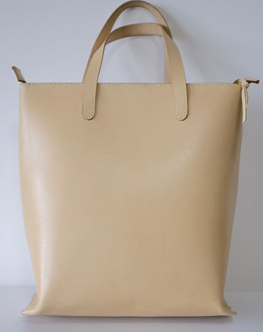 Handmade Leather Beige Womens Tote Purse Tote Shoulder Bags for Women