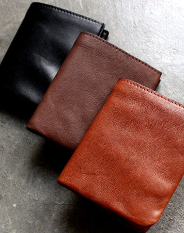 Cute LEATHER Wrinkled Womens Small Wallet Bifold Leather Small Wallets FOR Women