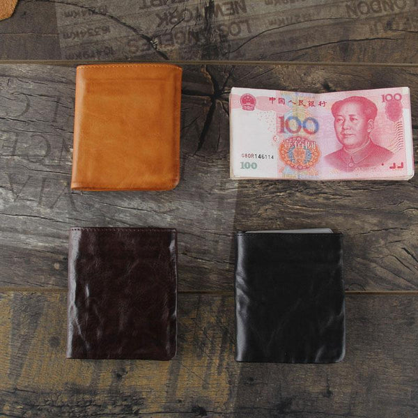 Handmade Genuine Leather Mens Cool Slim Leather Billfod Wallet Men billfold Wall YBL01081064