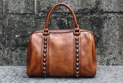 Handmade Leather Handbag Doctor Bag Purse Crossbody Shoulder Bag for Girl Women Lady - EverHandmade