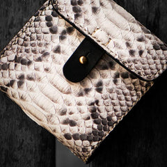 Handmade Leather Boa Skin Tooled Mens billfold Wallet Cool Small Wallet for Men