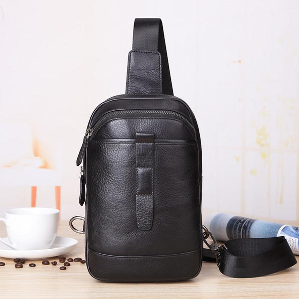 Badass Black Leather Men's 8 inch Trendy - Back View