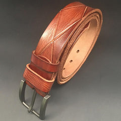 Handmade Cool Coffee Brown Leather Mens Belt Brown Leather Belt for Men