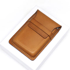 Badass Leather Mens Card Wallet Front Pocket Wallets Small Slim Wallet Change Wallet for Men