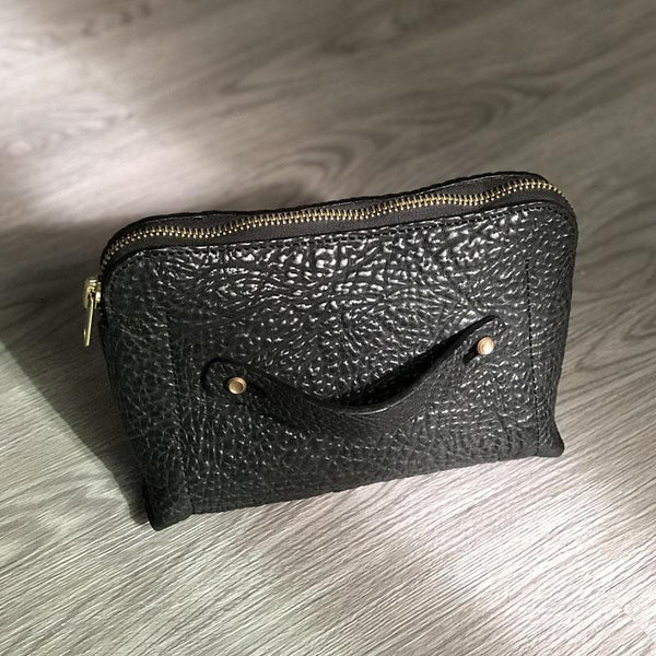 Cool Leather Mens Clutch Cool Black Wirst - Back View
