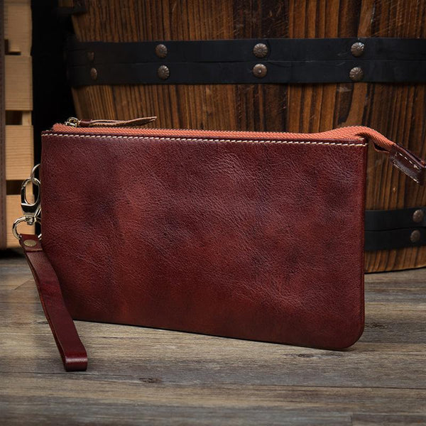 Black Cool Mens long Wallet Wristlet Bag - Back View
