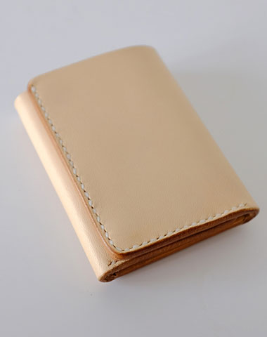 Handmade LEATHER Beige Womens Trifold Small Wallet Leather Small Wallet FOR Women
