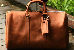 Cool Leather Mens Weekender Bag Travel Bag Duffle Bag Overnight Bag Holdall Bag for men