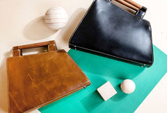 Genuine Leather Handmade Wooden Handbag Bag Shoulder Bag Purse For Women - EverHandmade
