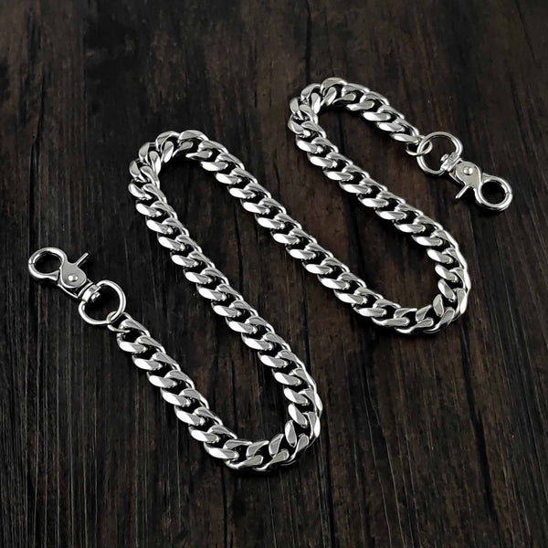 16'' SOLID STAINLESS STEEL BIKER SILVER WALLET CHAIN