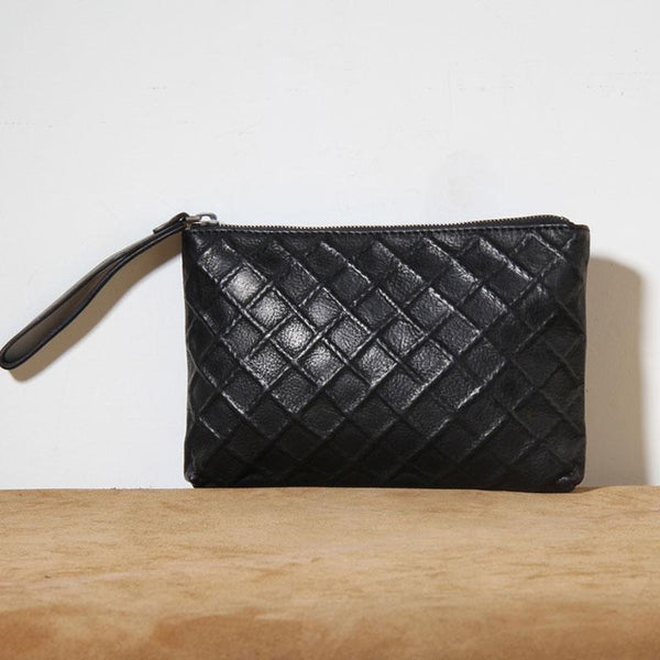 Genuine Leather Mens Clutch Cool Slim Wallet - Back View